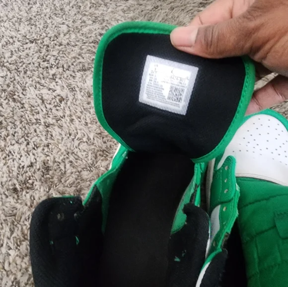 Jordan Retro 1 Green and White Hi Top Sneakers Size 8 - Picture 10 of 12